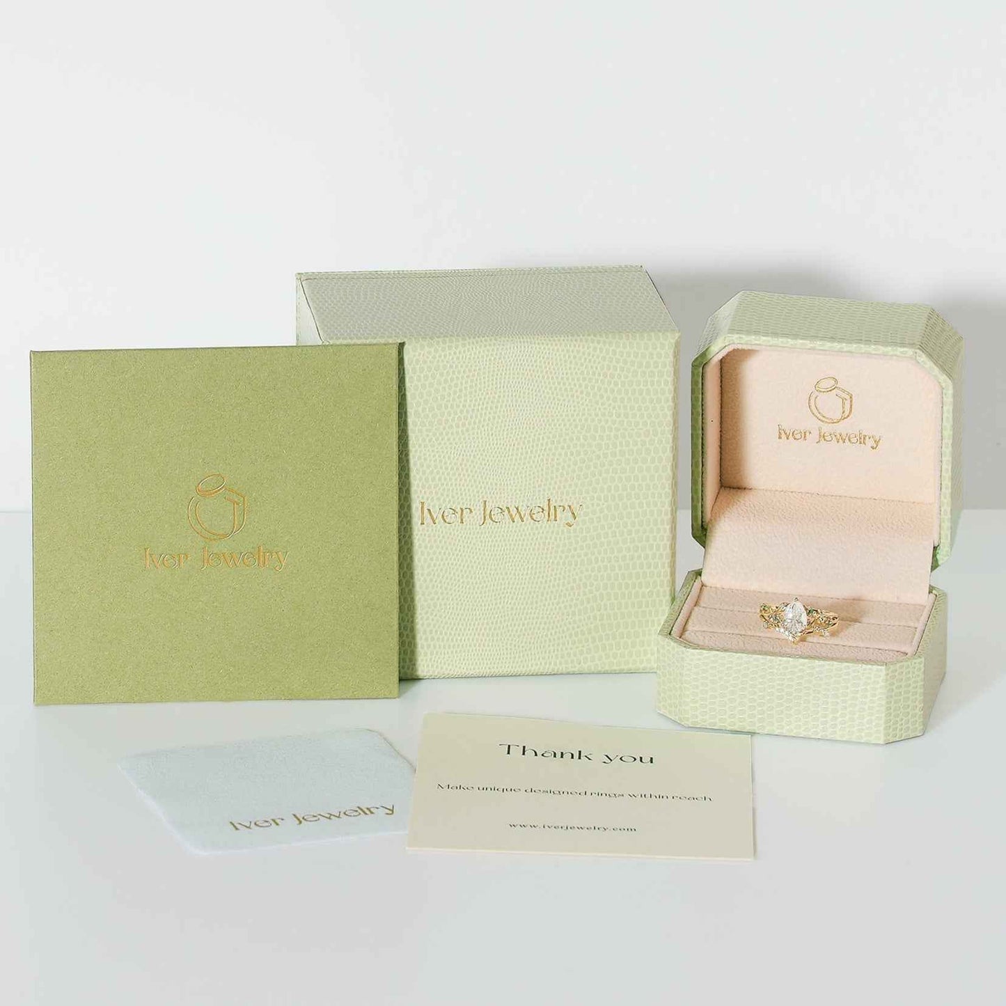 Curved Round Cut Moissanite Rose Gold Ring