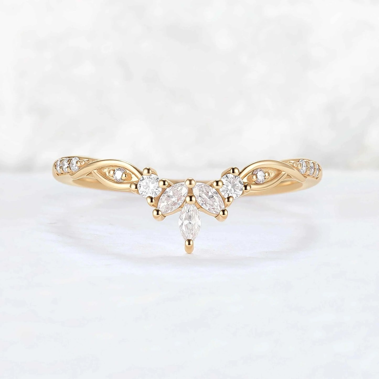 Nature Inspired Vine Twist Moissanite Stacking Ring