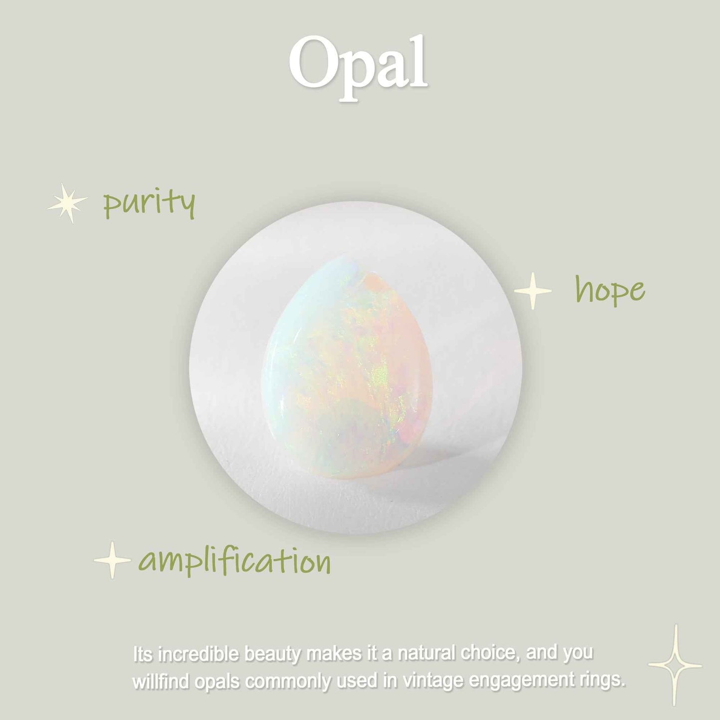 Nature Inspired Pear Shaped Opal Gemstone Ring Set