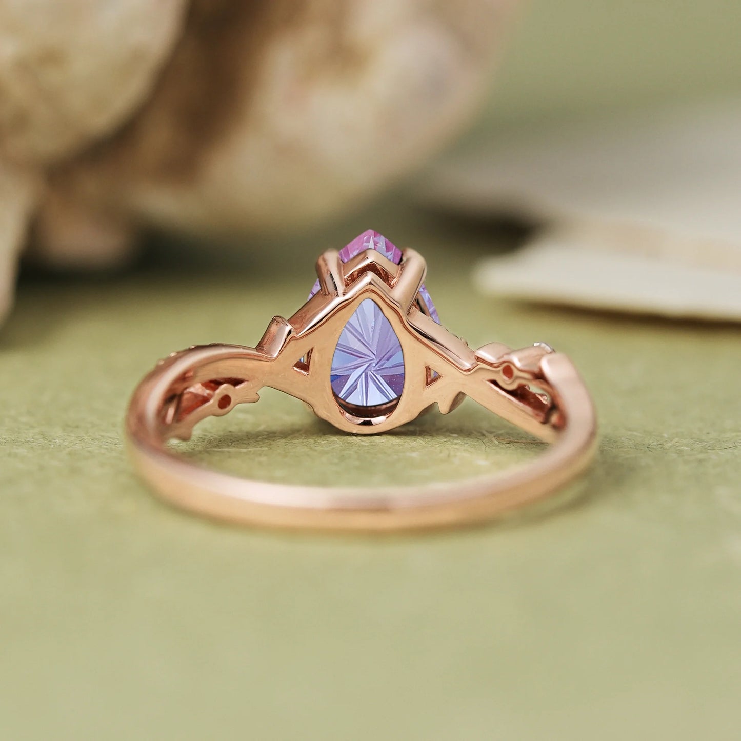 Princess Mononoke Fire Cut Alexandrite Vine Gemstone Ring