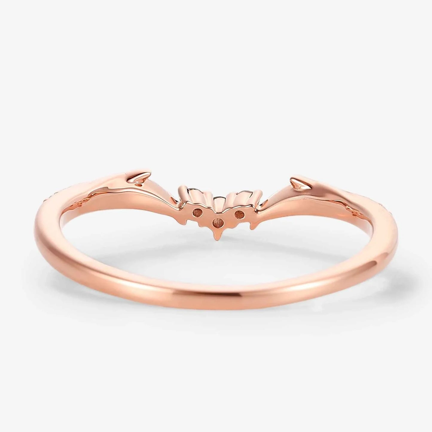 Vine Inspired Moss Agate and Round Moissanite Wedding Band