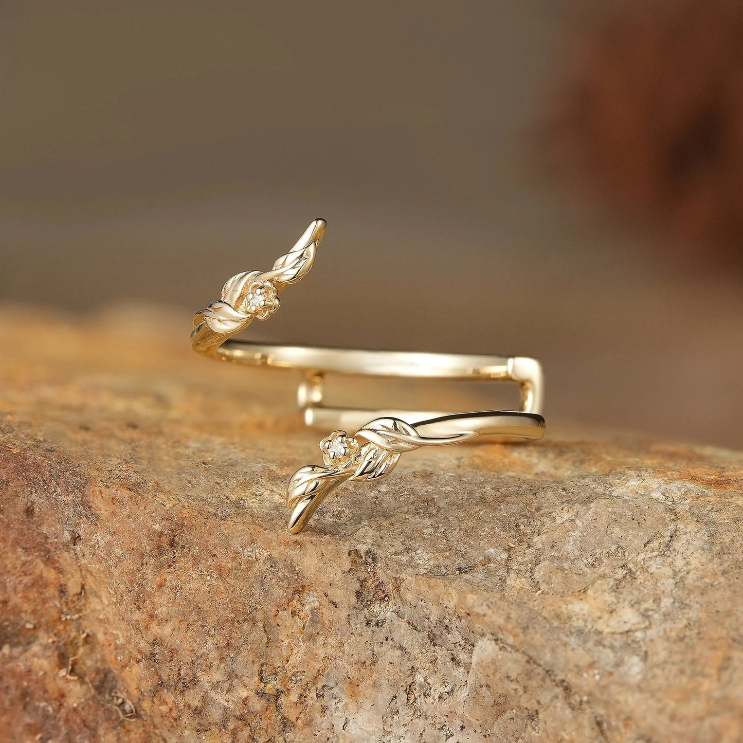 Nature Inspired Vine Floral Moissanite Enhancer Wedding Band-Chloe
