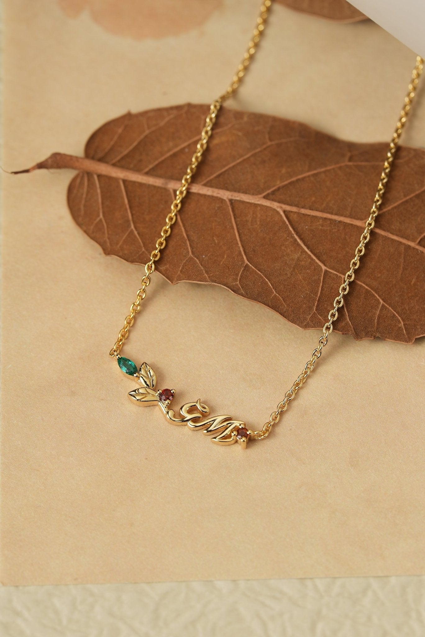 Signature: Christmas Garnet and Emerald Necklace - GemsMagic