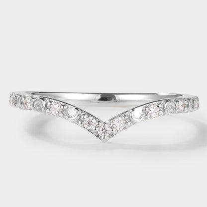 Golden Moonlight Moissanite Stacking Band - Luna