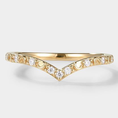 Golden Moonlight Moissanite Stacking Band - Luna
