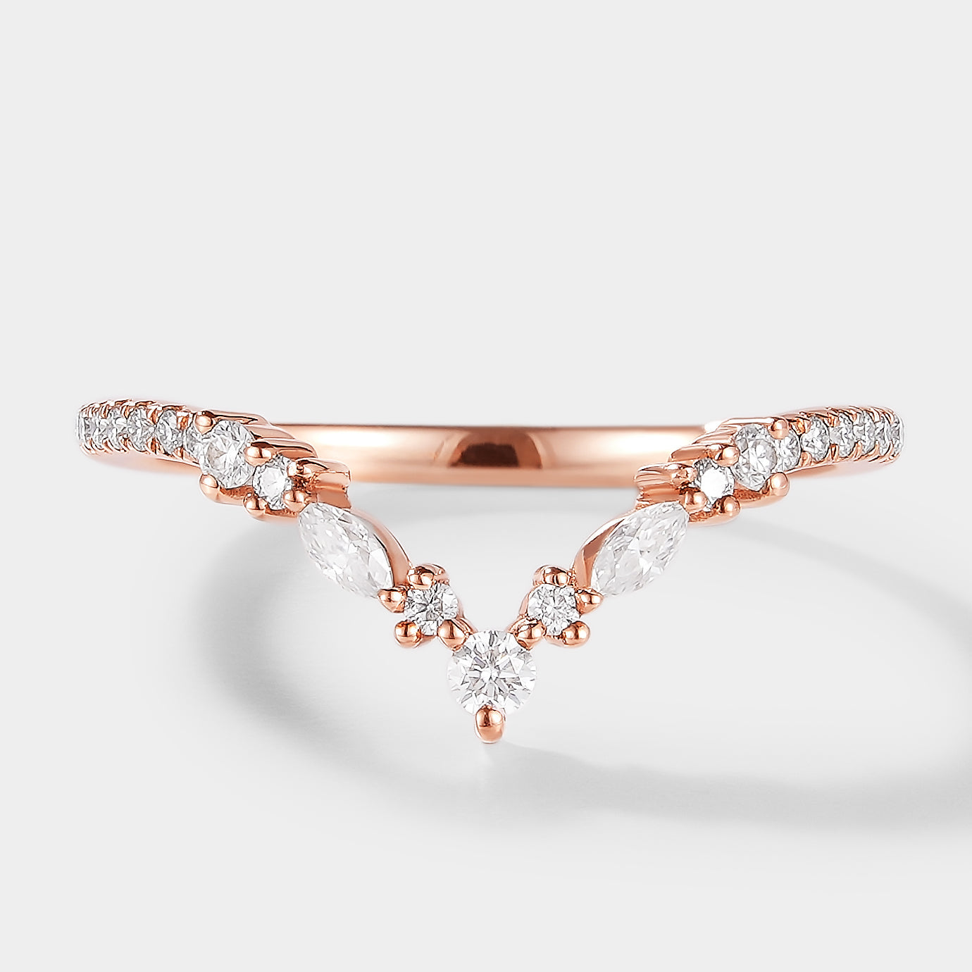 Stacking Moissanite Wedding Band - Elara
