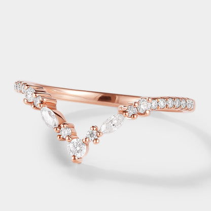 Stacking Moissanite Wedding Band - Elara