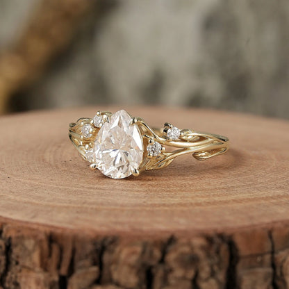 1.7ct Pear Moissanite Engagement Ring-Ayla