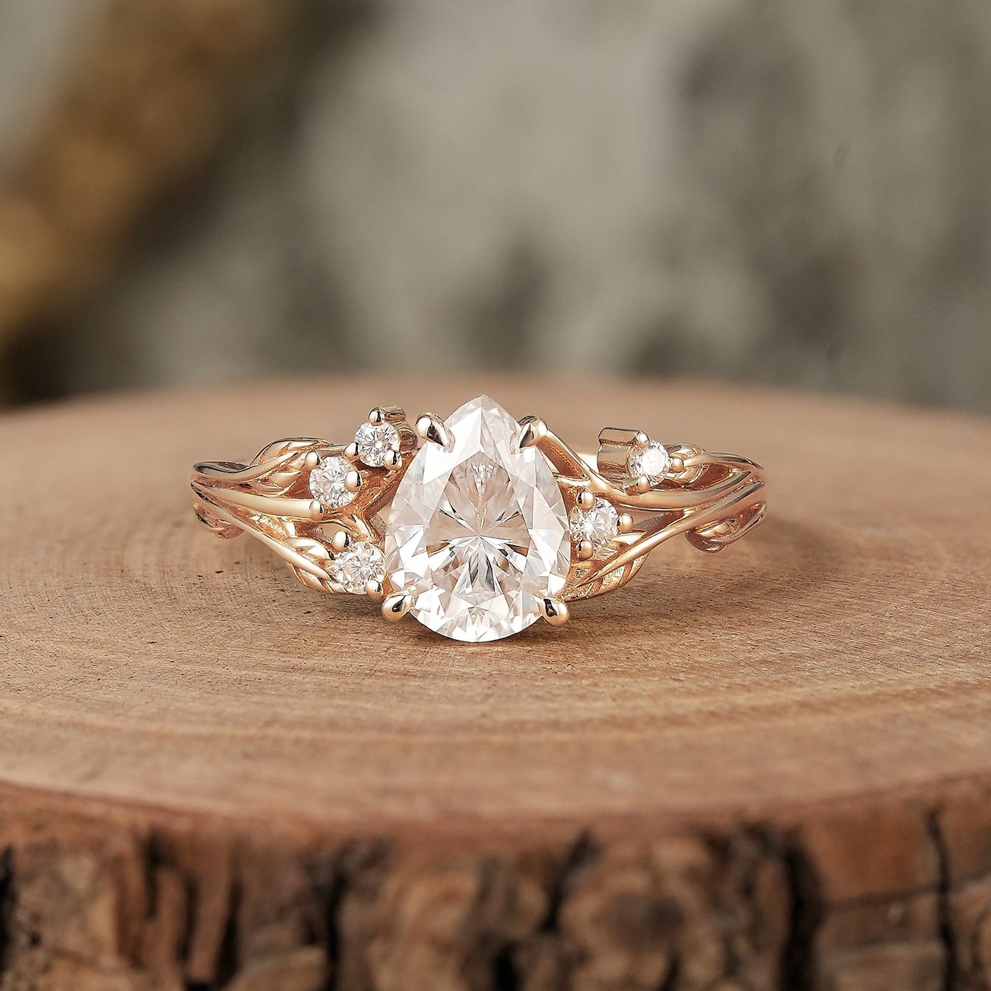 1.7ct Pear Moissanite Engagement Ring-Ayla
