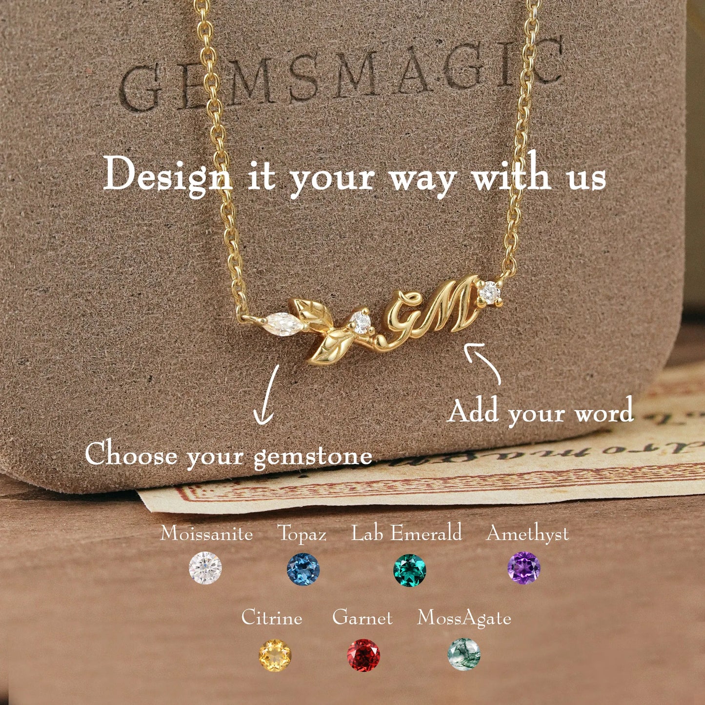 Nature’s Embrace: Custom Initial Necklace