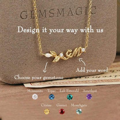 Nature’s Embrace: Custom Initial Necklace
