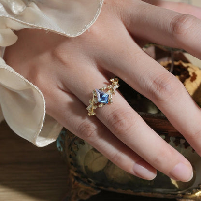 1ct Kite Alexandrite Half Eternity Engagement Ring-Gaia
