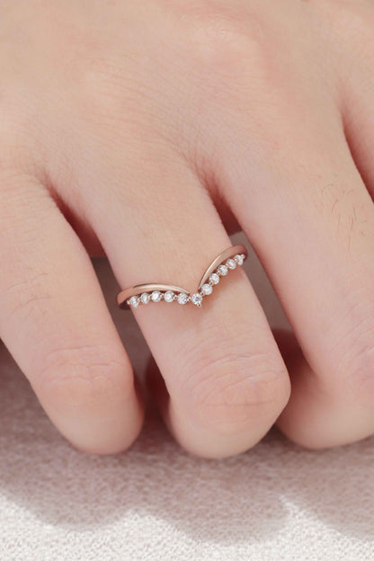 Classic Curve Round Moissanite Silver Stacking Ring