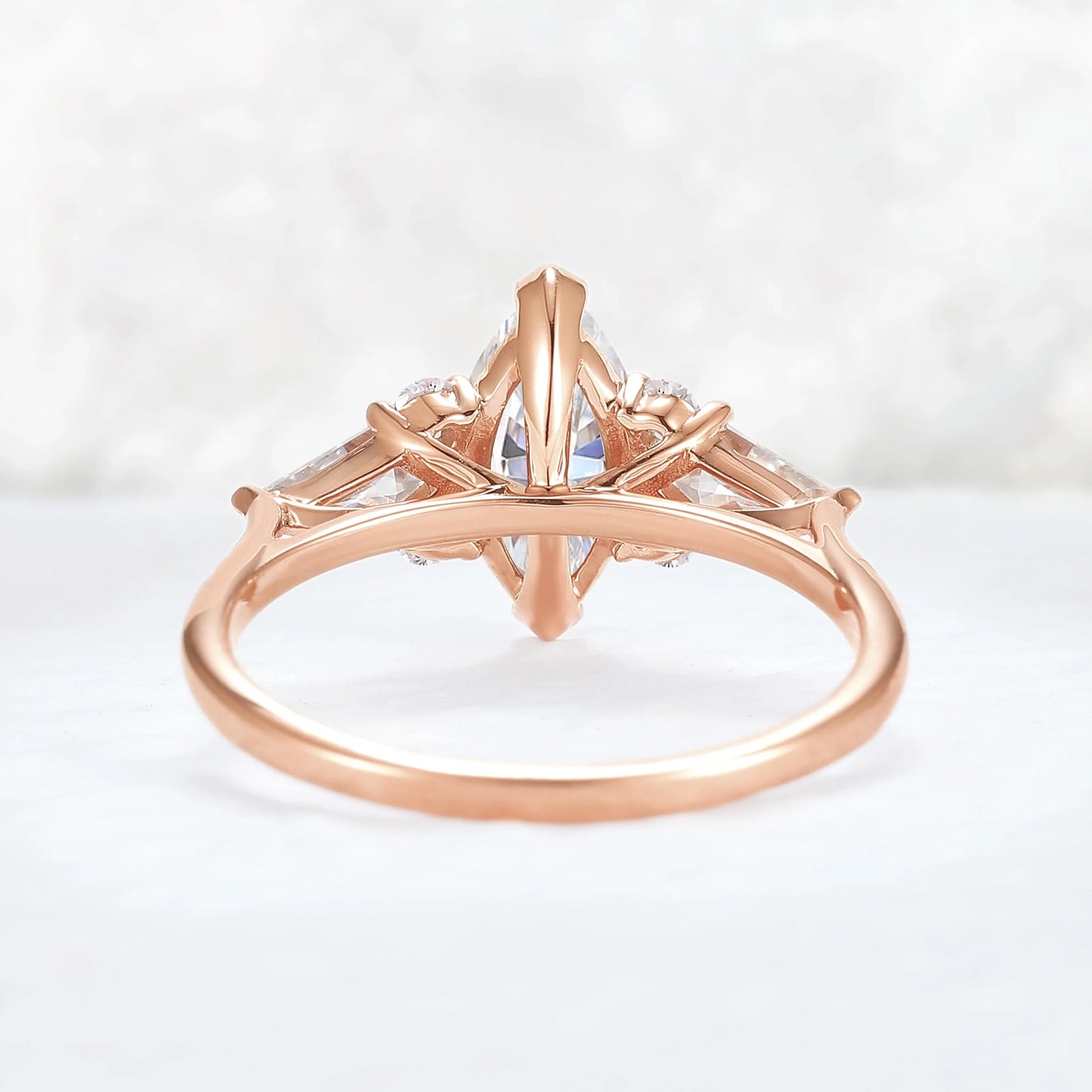 Cluster Marquise Cut Moissanite Seven Gemstone Ring