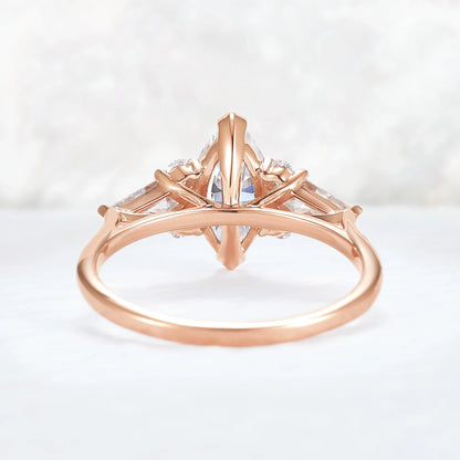 Cluster Marquise Cut Moissanite Seven Gemstone Ring