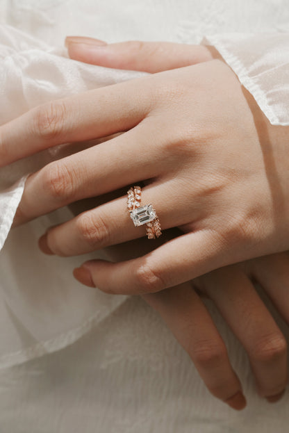 Nature Inspired Leaf Branch Moissanite Engagement Ring