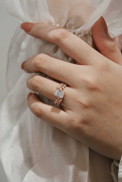 Nature Inspired Leaf Branch Moissanite Engagement Ring