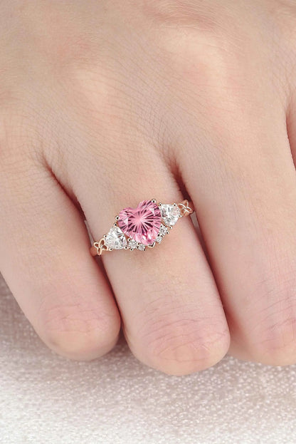 Eternal Knot Heart-Shaped Pink Sapphire Ring