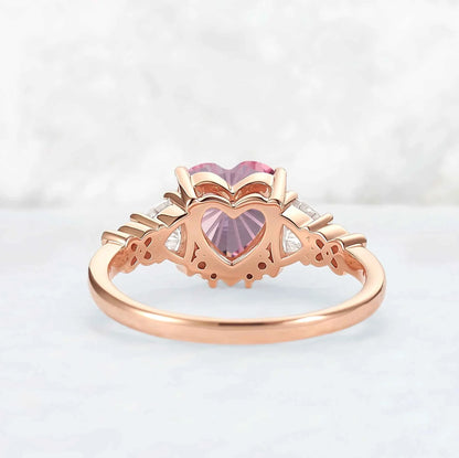 Eternal Knot Heart-Shaped Pink Sapphire Ring