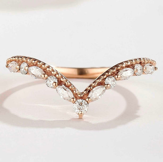 Moissanite Stacking Wedding Band One Piece