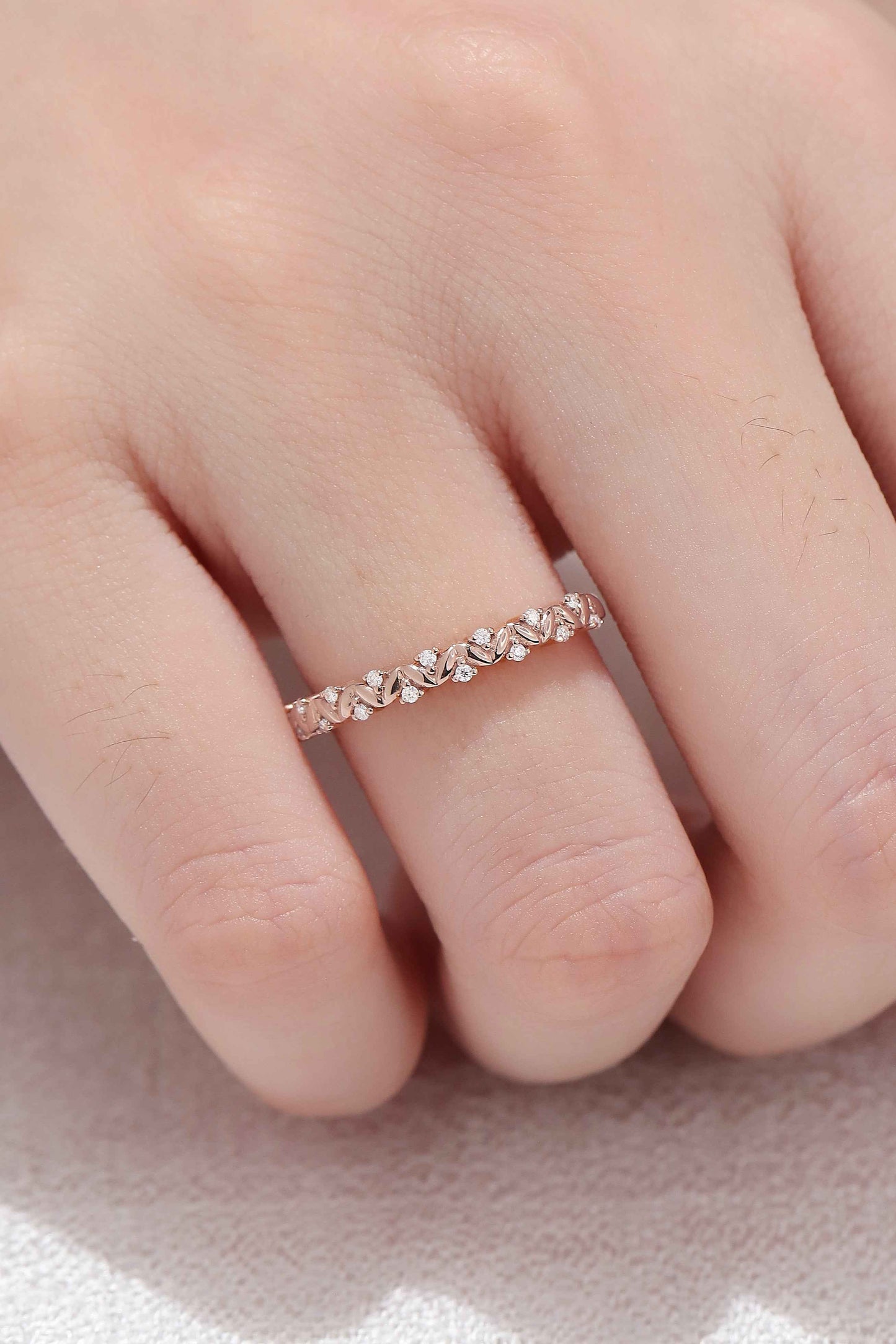 Unique Matching Moissanite Stacking Ring