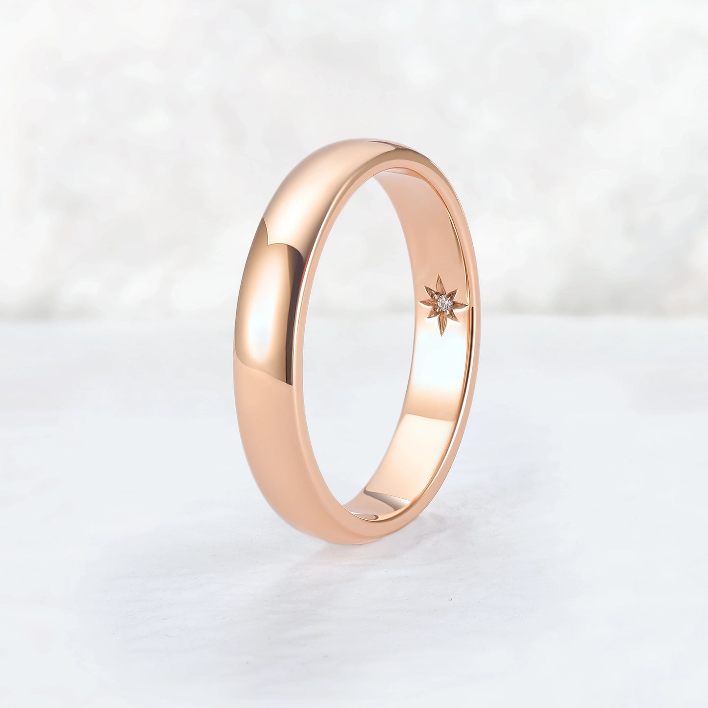 Inner Birthstone Rose Gold Promise Ring – Personalized with Your Stone