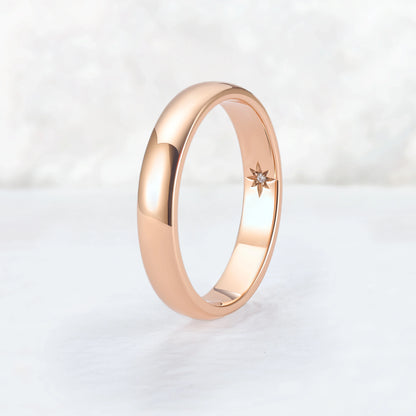 Inner Birthstone Rose Gold Promise Ring – Personalized with Your Stone