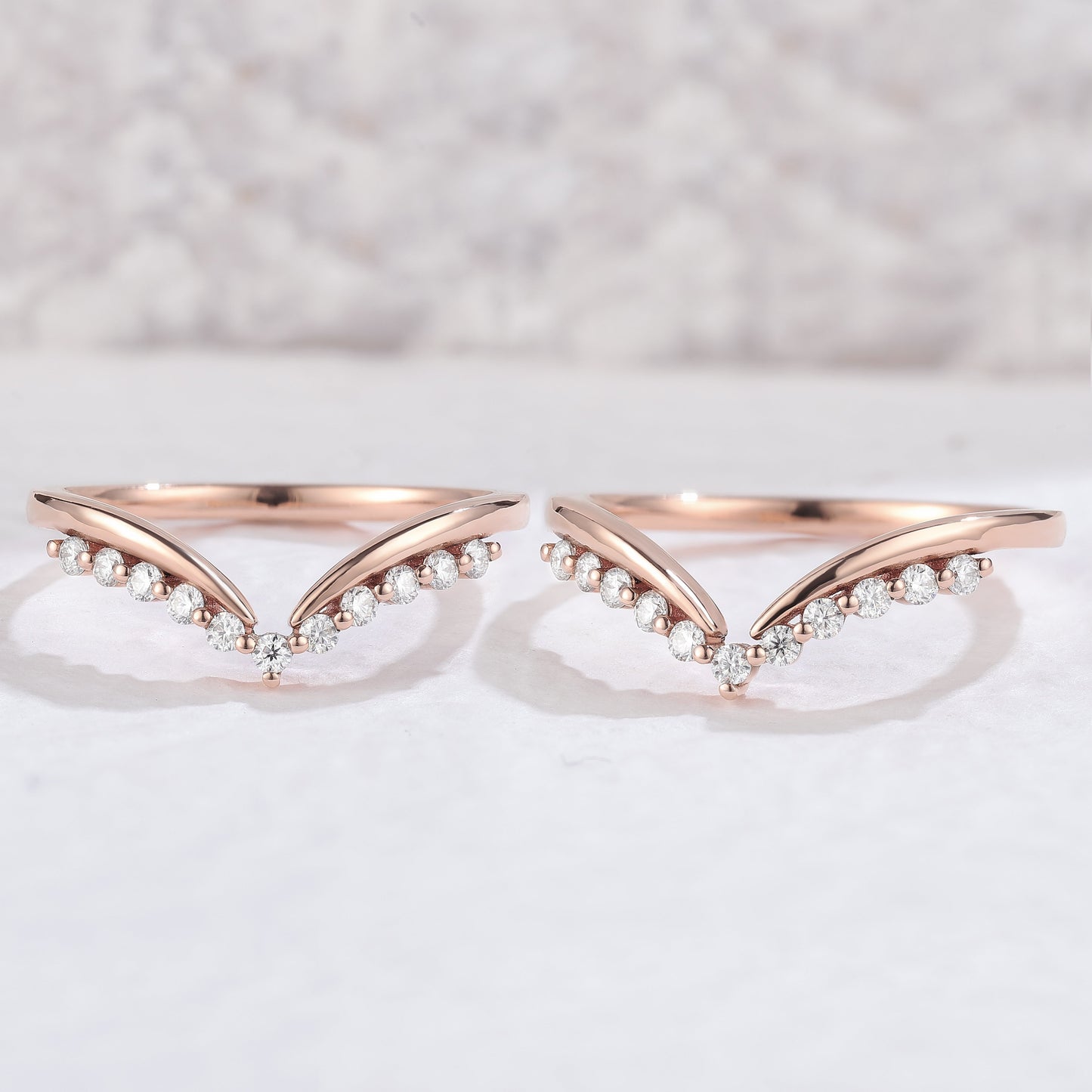Classic Curve Round Moissanite Silver Stacking Ring