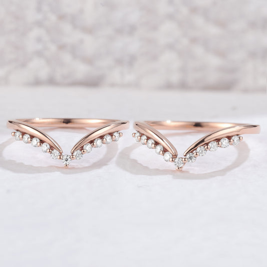 Classic Curve Round Moissanite Silver Stacking Ring