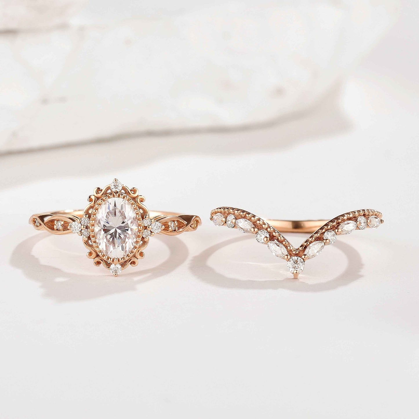Moissanite Stacking Wedding Band One Piece