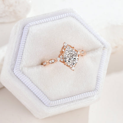 1ct Pear Cut Lab Grown Diamond Engagement Ring