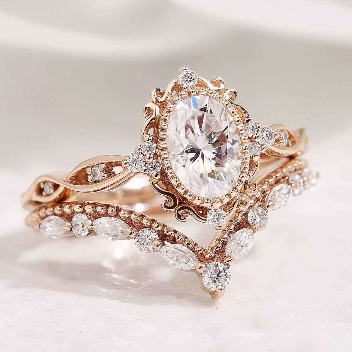 Moissanite Stacking Wedding Band One Piece