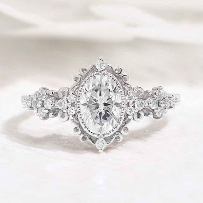 Signature Vintage Oval Shaped Moissanite Engagement Ring