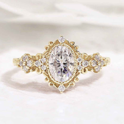 Signature Vintage Oval Shaped Moissanite Engagement Ring