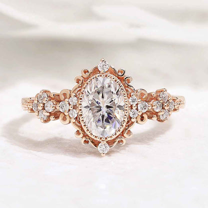 Signature Vintage Oval Shaped Moissanite Engagement Ring