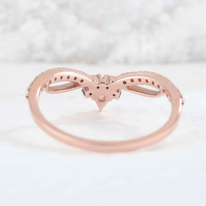 Unique Pear Shaped Opal Silver Handmade Stacking Ring