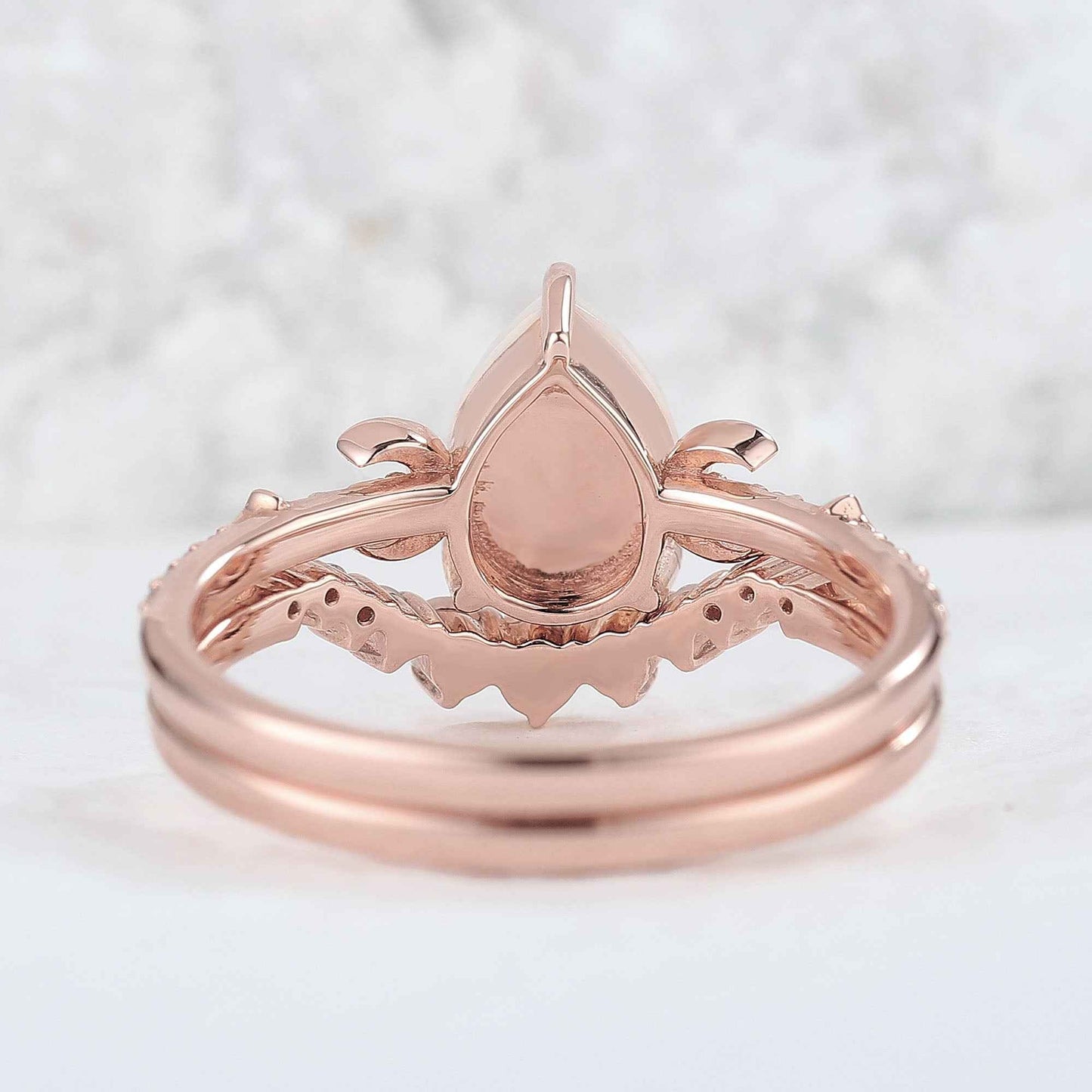 Unique Pear Cut Opal Moon and Star Gemstone Ring