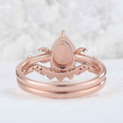 Unique Pear Cut Opal Moon and Star Gemstone Ring