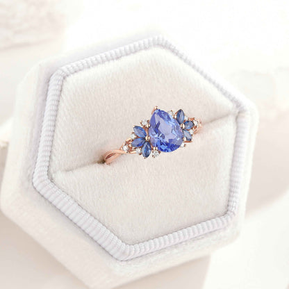 Unique Pear Shaped Sapphire Engagement Ring