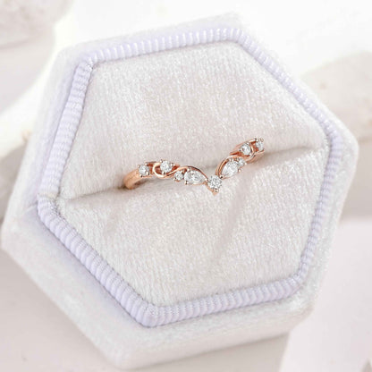 Vintage Moissanite Wedding Band Stackable Rings for Women
