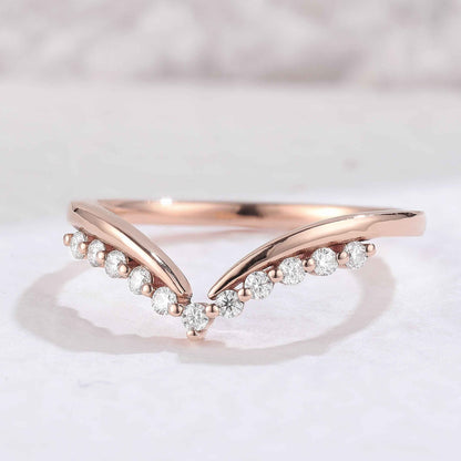 Classic Curve Round Moissanite Silver Stacking Ring