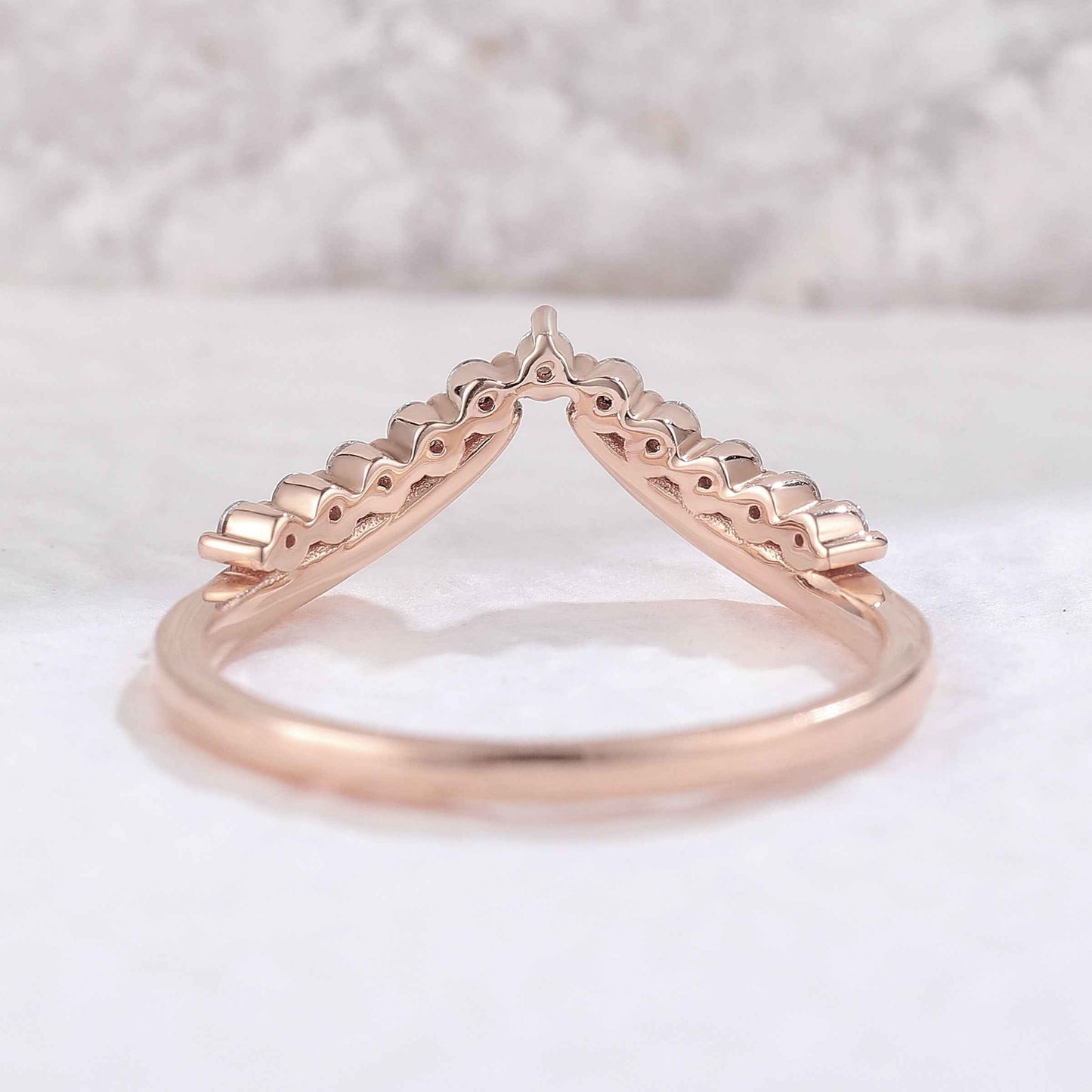 Classic Curve Round Moissanite Silver Stacking Ring