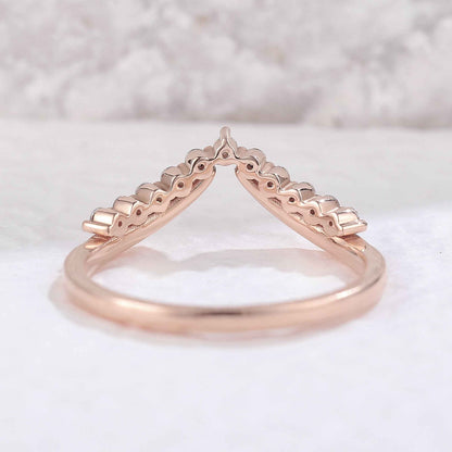 Classic Curve Round Moissanite Silver Stacking Ring