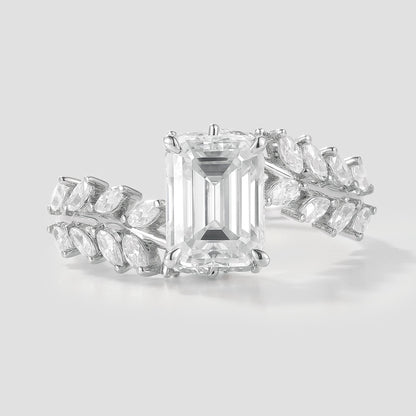 Nature Inspired Leaf Branch Moissanite Engagement Ring