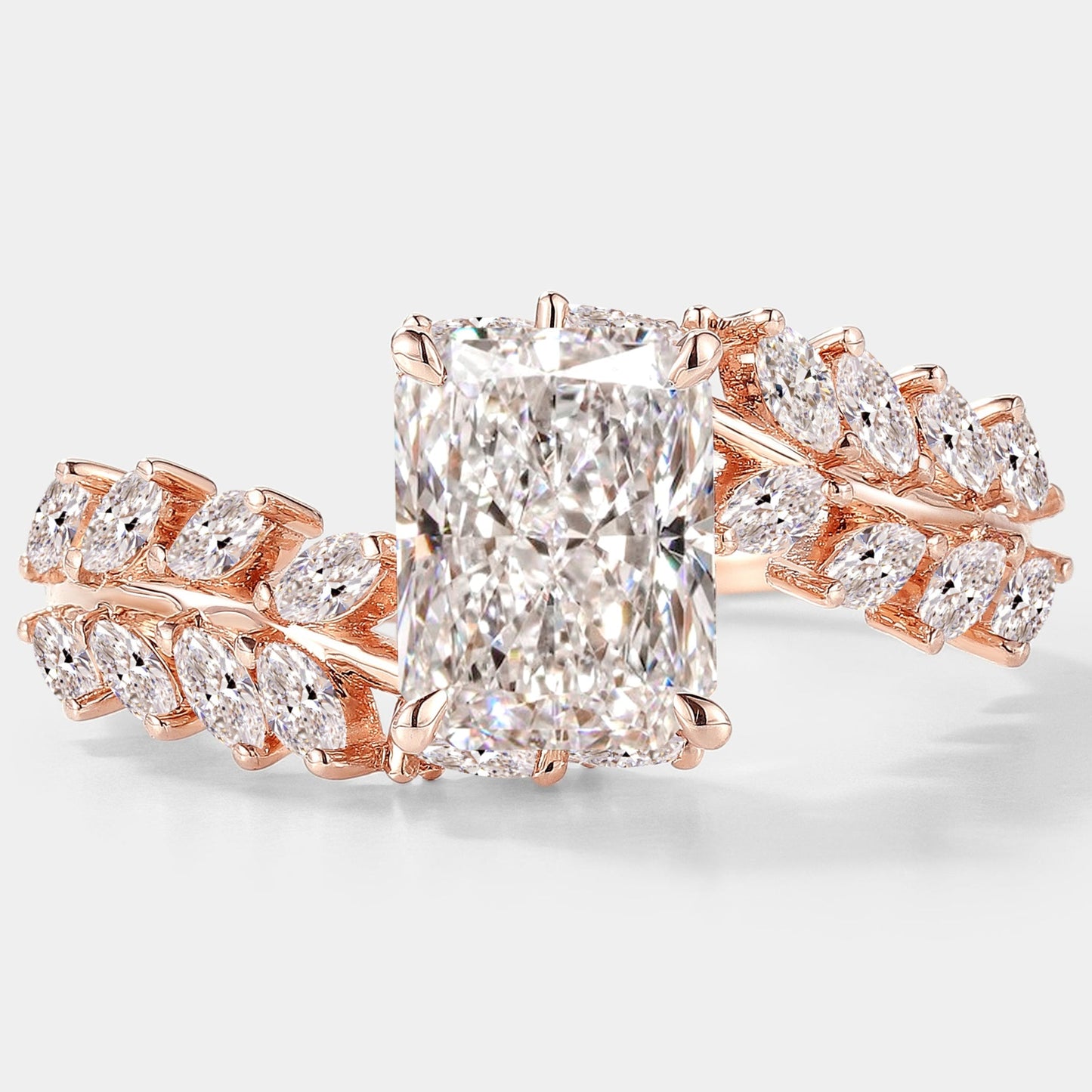 Emerald Cut Lab Grown Diamond Classic Engagement Ring
