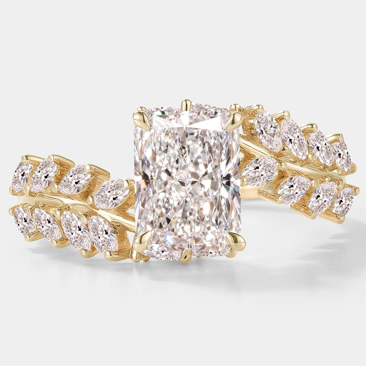 Emerald Cut Lab Grown Diamond Classic Engagement Ring