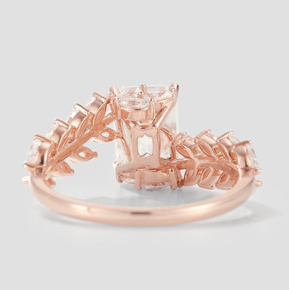 Nature Inspired Leaf Branch Moissanite Engagement Ring