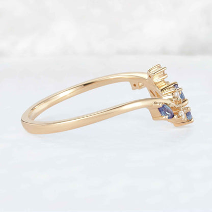 Marquise Cut Alexandrite 14k Yellow Gold Open Vine Stacking Ring