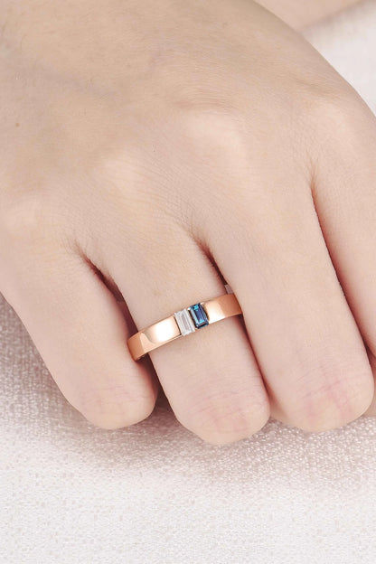 Mens Two Stones Wedding Band with Baguette Cut Alexandrite Inlay