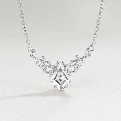 Natural Inspired Kite Cut Moissanite Necklace